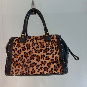 orYANY Leopard Print Satchel with Black Trim